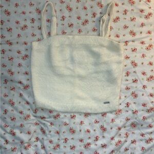Hollister Cream Fuzzy Knit Camisole